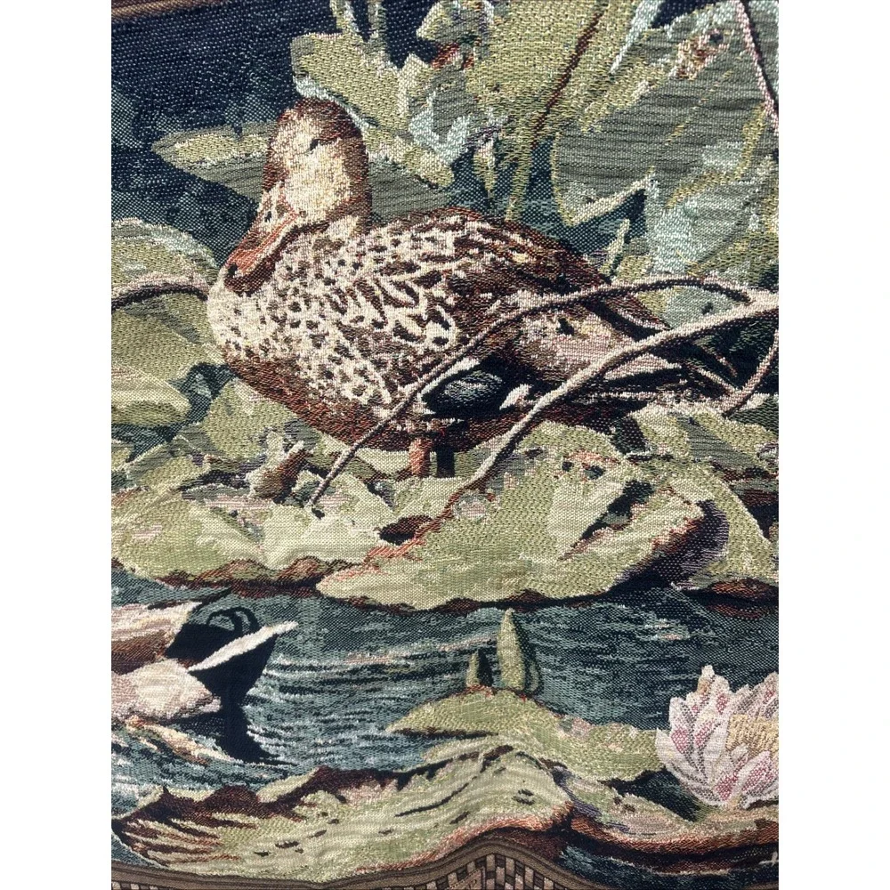 Vtg Ducks Unlimited Throw Blanket Wall Tapestry Mallard Ducks  66